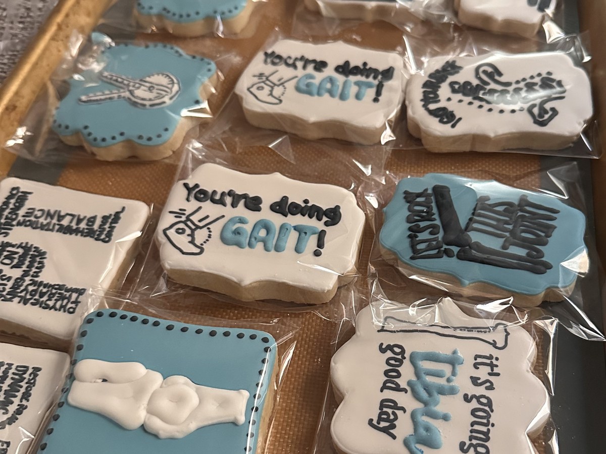 Physical therapy themed cookies